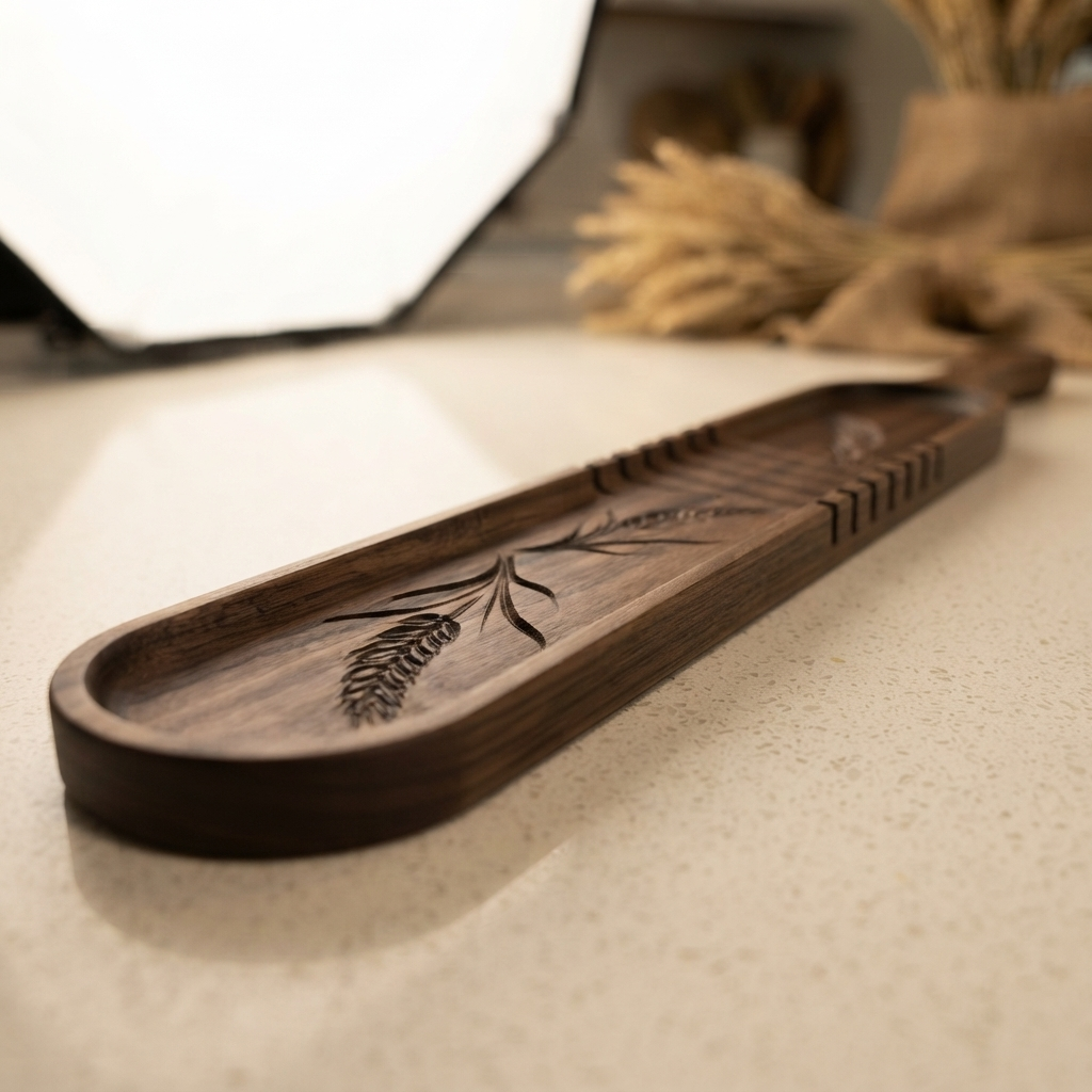 Walnut Baguette Slicing Board, French Bread Board & Serving Tray, 8 Slicing Notches for Precise Portions - Image 7