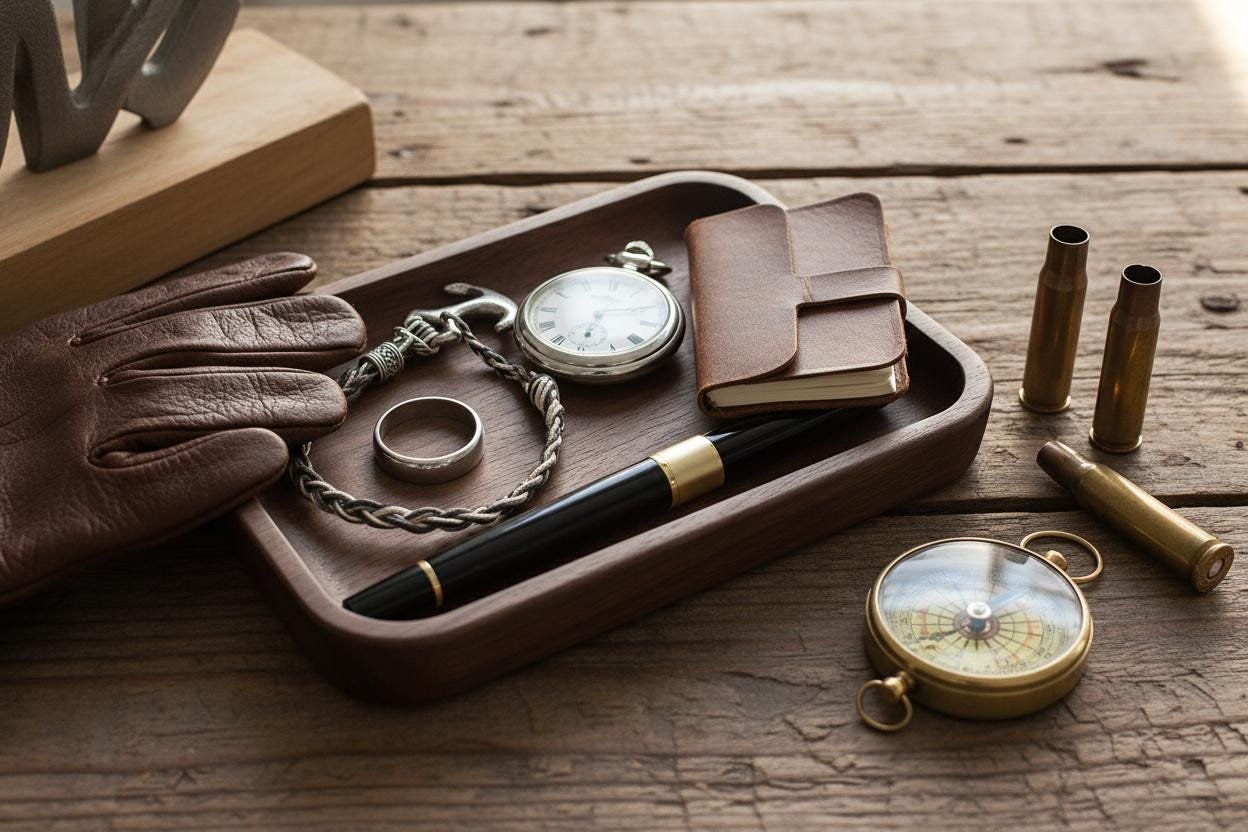 Black Walnut Valet Tray, Catchall Tray, Nightstand Desk Organizer, Groomsmen Gift - Image 18