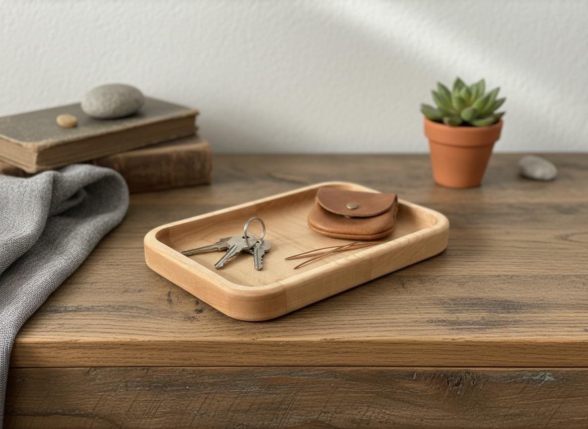 Maple Valet Tray, Catchall Tray, Organizer for Everyday Essentials - Image 9