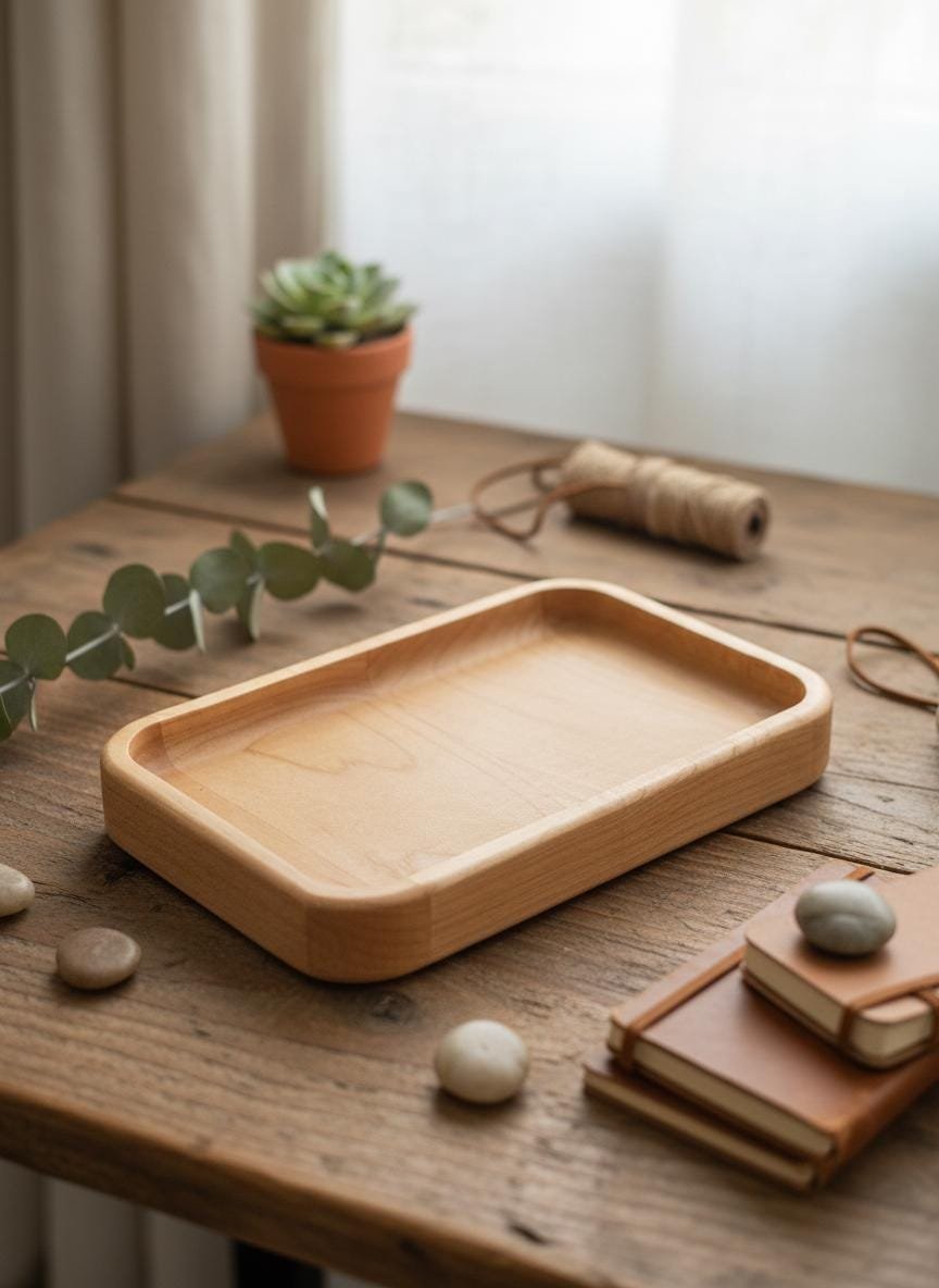 Maple Valet Tray, Catchall Tray, Organizer for Everyday Essentials - Image 11