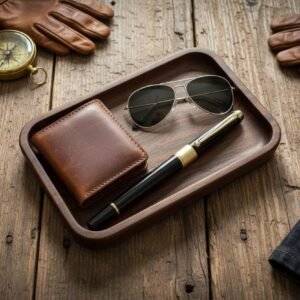 Black Walnut Valet Tray, Catchall Tray, Nightstand Desk Organizer, Groomsmen Gift