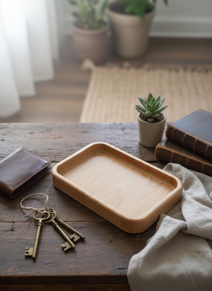 Maple Valet Tray, Catchall Tray, Organizer for Everyday Essentials - Image 2