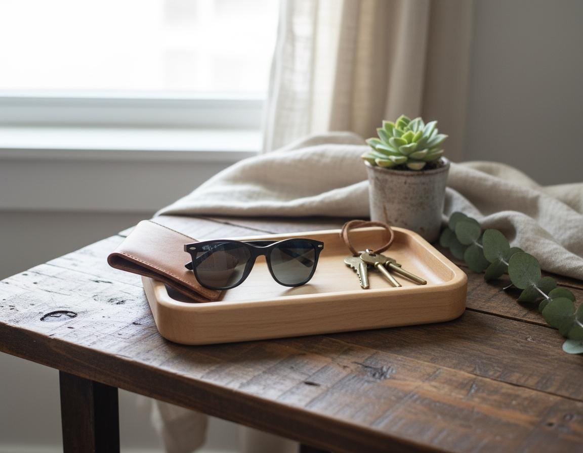 Maple Valet Tray, Catchall Tray, Organizer for Everyday Essentials - Image 7
