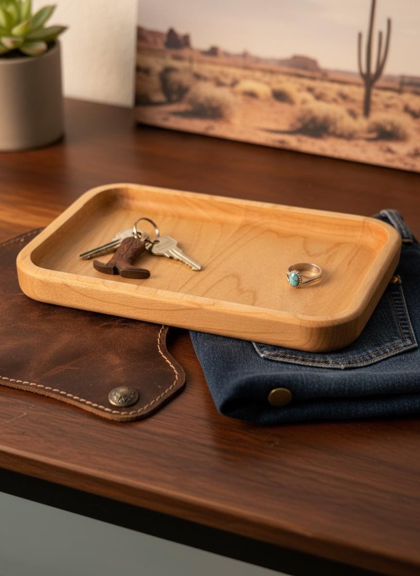 Maple Valet Tray, Catchall Tray, Organizer for Everyday Essentials - Image 12