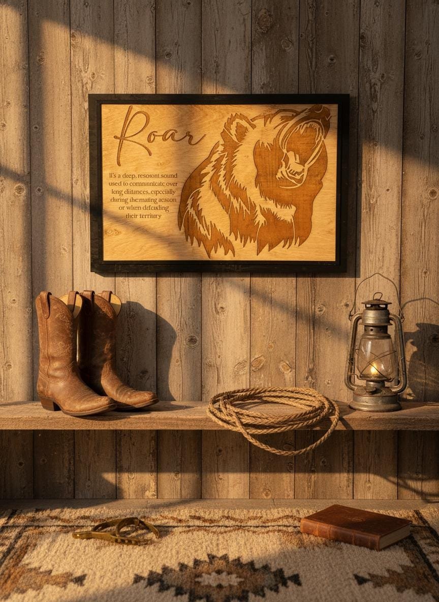 Grizzly Bear "Roar" Wall Art, Laser Engraved Wood Sign, Rustic Cabin Decor - Image 20