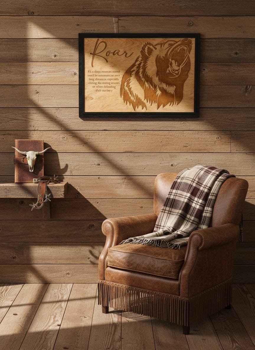 Grizzly Bear "Roar" Wall Art, Laser Engraved Wood Sign, Rustic Cabin Decor - Image 5