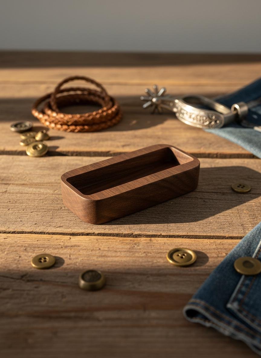 Black Walnut Business Card Holder, Minimalist Wood Desk Stand - Image 2
