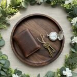 black-walnut-round-hardwood-trays-centerpiece-gift-timeless-modern-valet-catch-all-decor