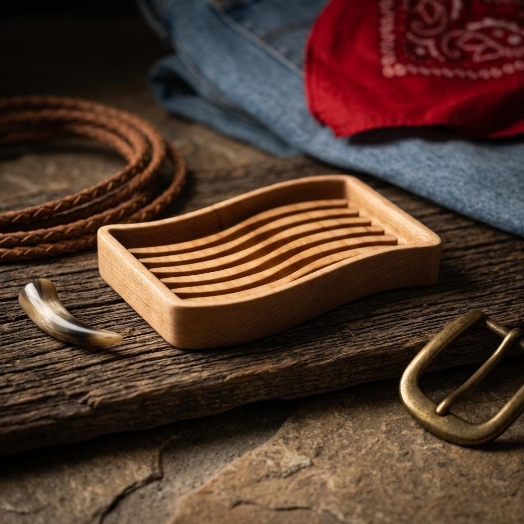 Classy Maple Wavy Soap Dish | Wooden Soap Saver | Minimalist Bathroom Decor - Image 3