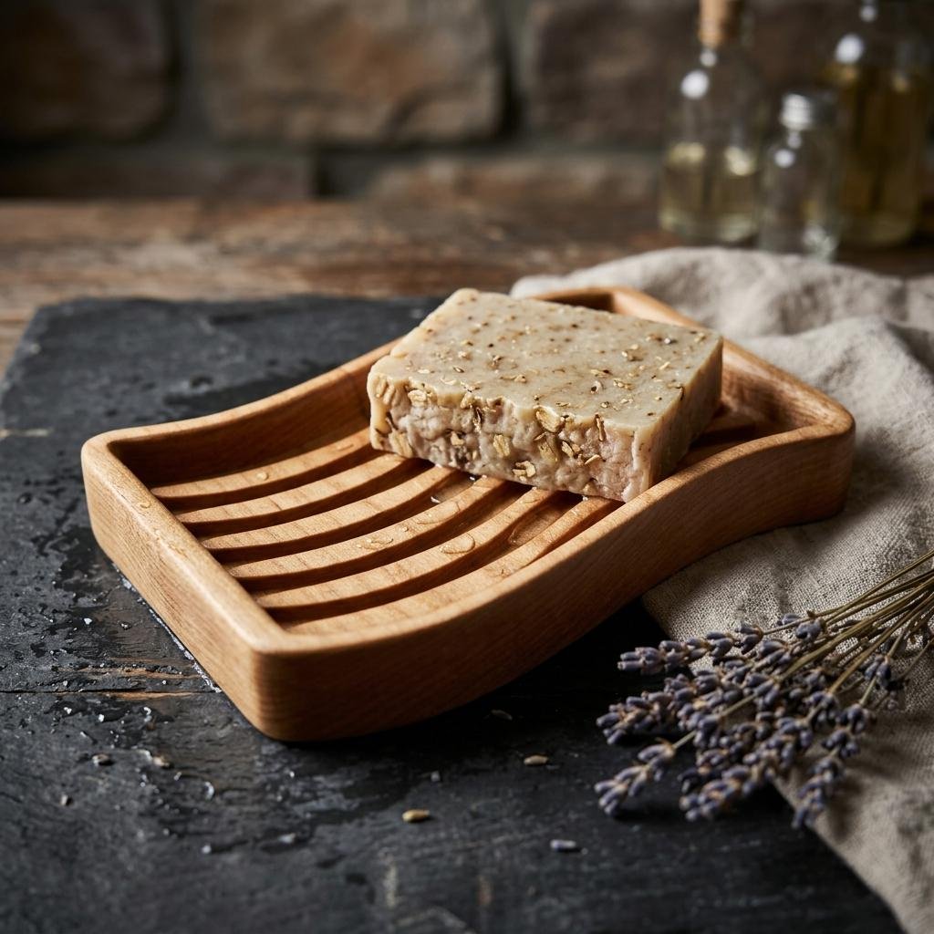 Classy Maple Wavy Soap Dish | Wooden Soap Saver | Minimalist Bathroom Decor